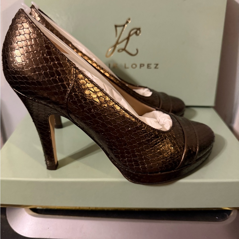 Bronze Patterned Heels